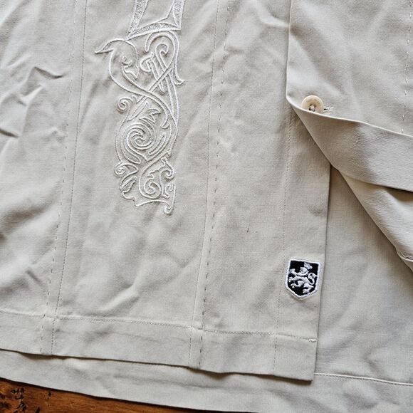 nat nast xl Embroirdered silk Button Up Mens Shirt Las Vegas Cruise Vacation - Picture 4 of 6